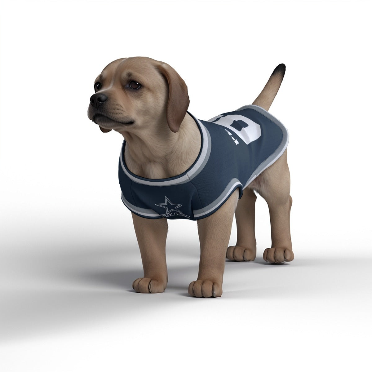 Dallas Cowboys Dog Jersey - Personalised American Football Tank Top for Dog and Cat Costume (with real FC logo option)