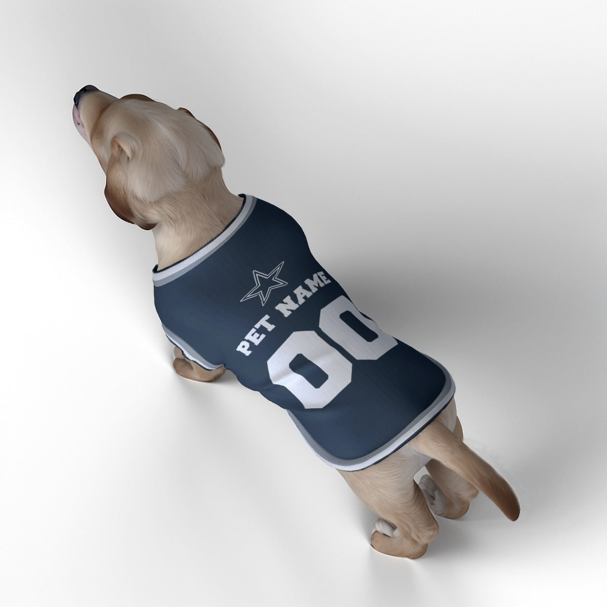 Dallas Cowboys Dog Jersey - Personalised American Football Tank Top for Dog and Cat Costume (with real FC logo option)