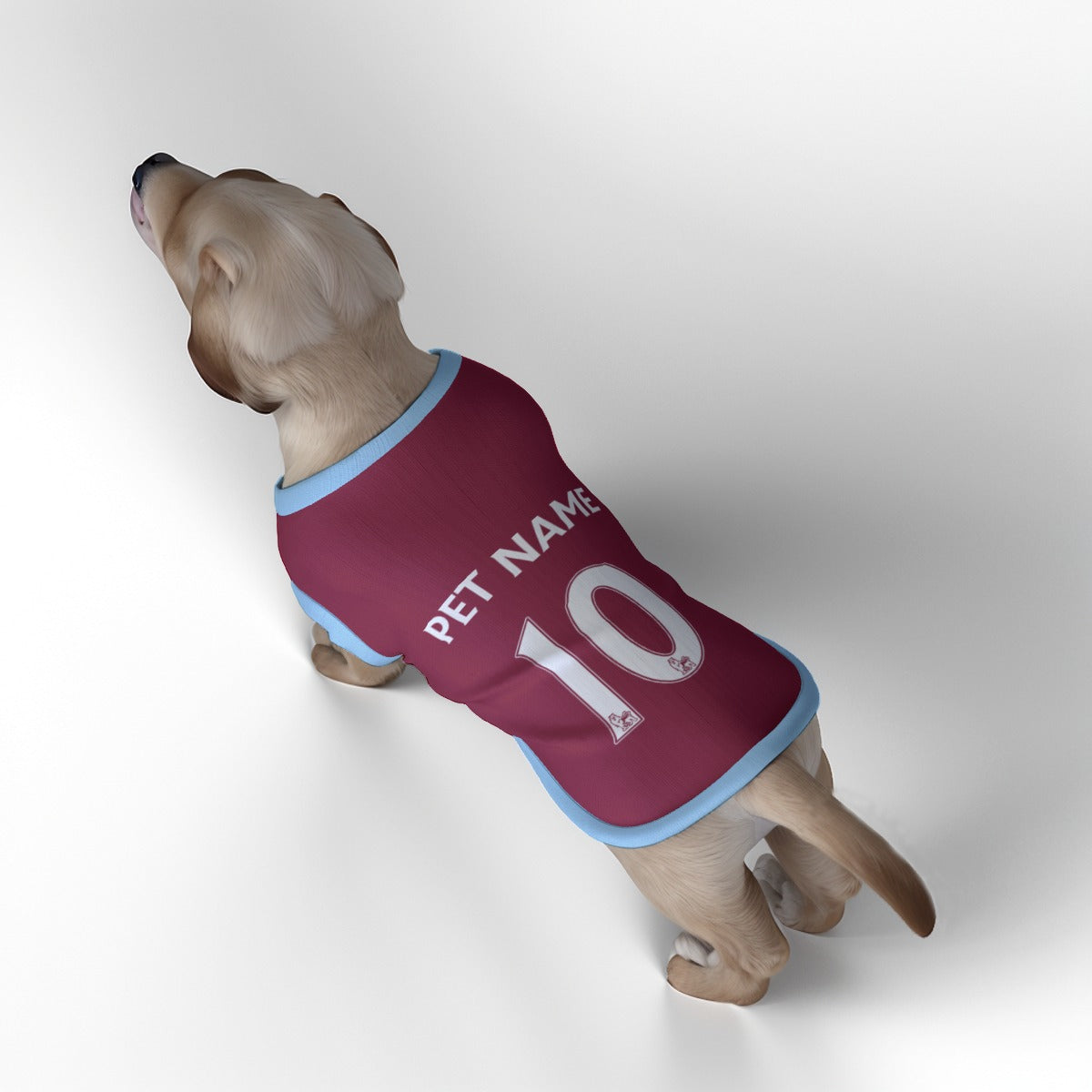 West Ham United FC - Personalised Pet Tank Top 24/25 with original FC logo (Dog Football Costume and Cat Football Costume Gift)