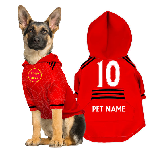 Man United 25/26 - Personalised Football Hoodie for Dog and Cat Costume (with FC logo option)