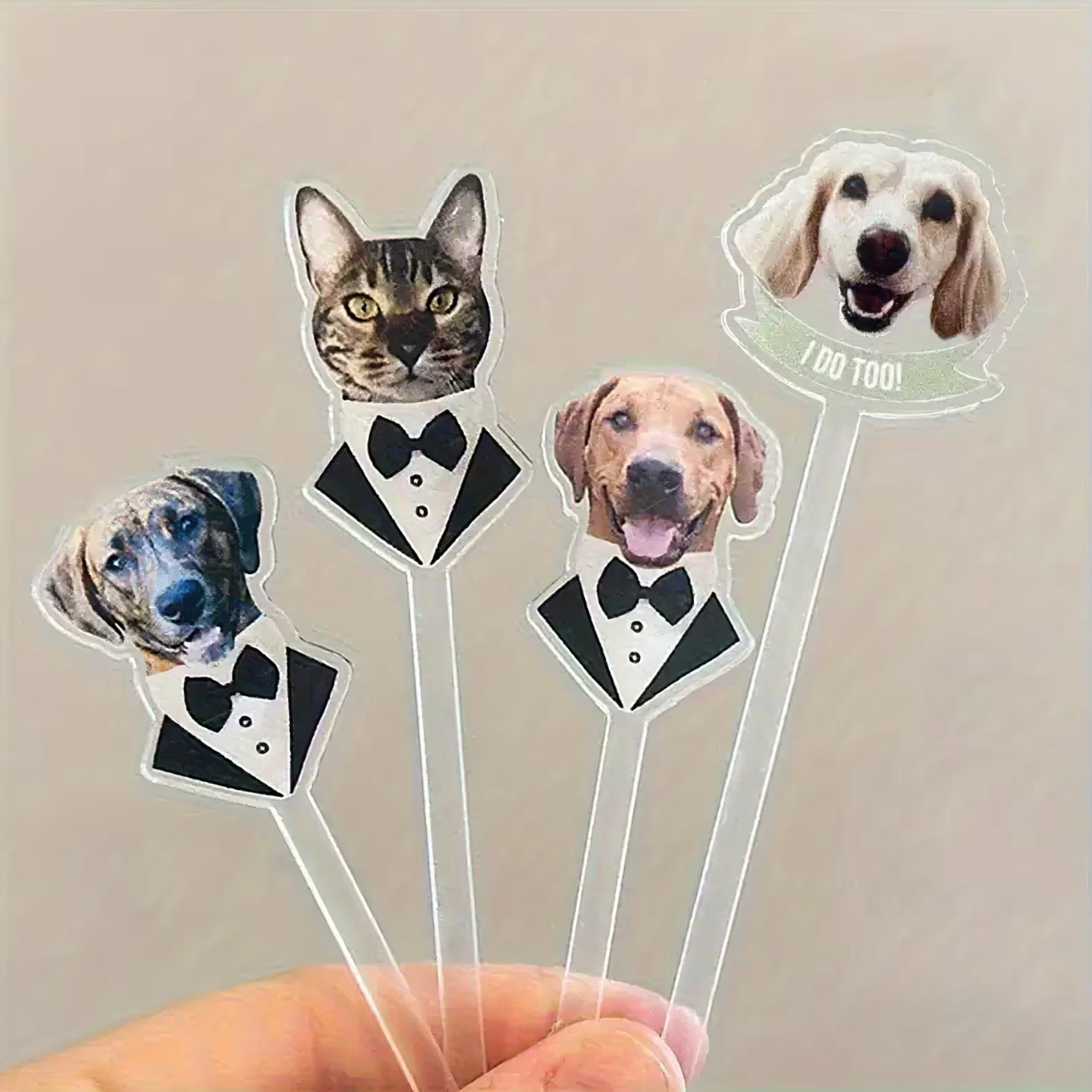 Personalized YOUR Dog Pet Stir Sticks, 2-sided Signature Drink, I Do Too & Dog Of Honor, Wedding Cocktail Stirrers, Wedding Swizzle