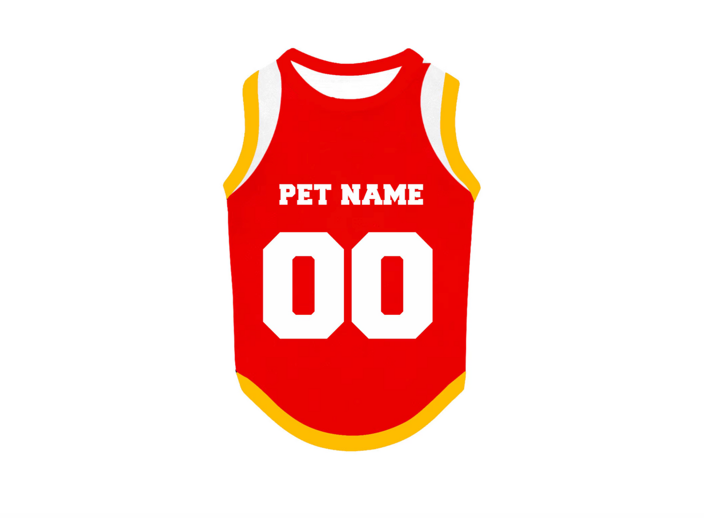 Kansas City Chiefs Dog Jersey - Personalised American Football Tank Top for Dog and Cat Costume (with real FC logo option)