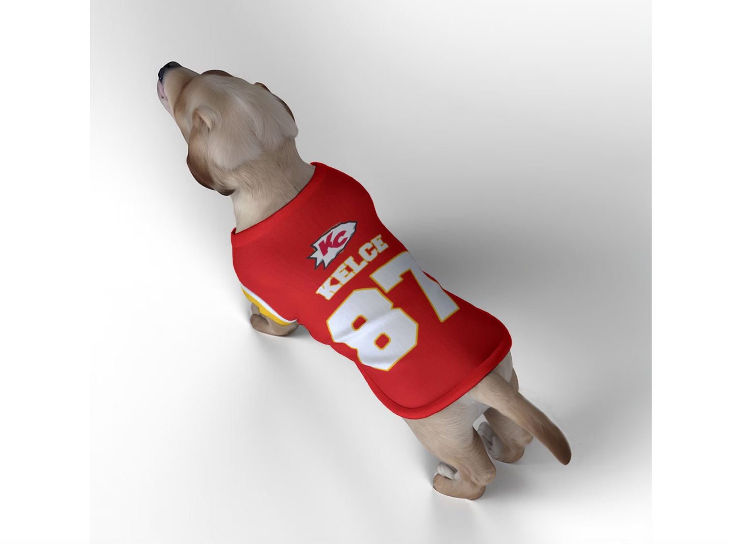 Kansas City Chiefs Dog Jersey - Personalised American Football Tank Top for Dog and Cat Costume (with real FC logo option)