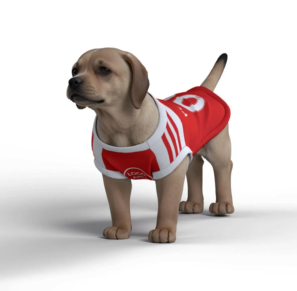 Arsenal New Kits 25/26 Personalised Pet Tank Top FC with original FC logo (Dog Football Costume and Cat Football Costume Gift)