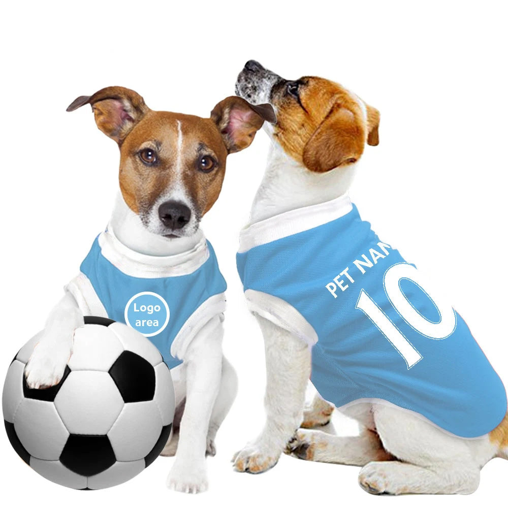 Manchester City FC 25/26 - Personalised Football Tank Top for Dog and Cat Costume (with original logo option)