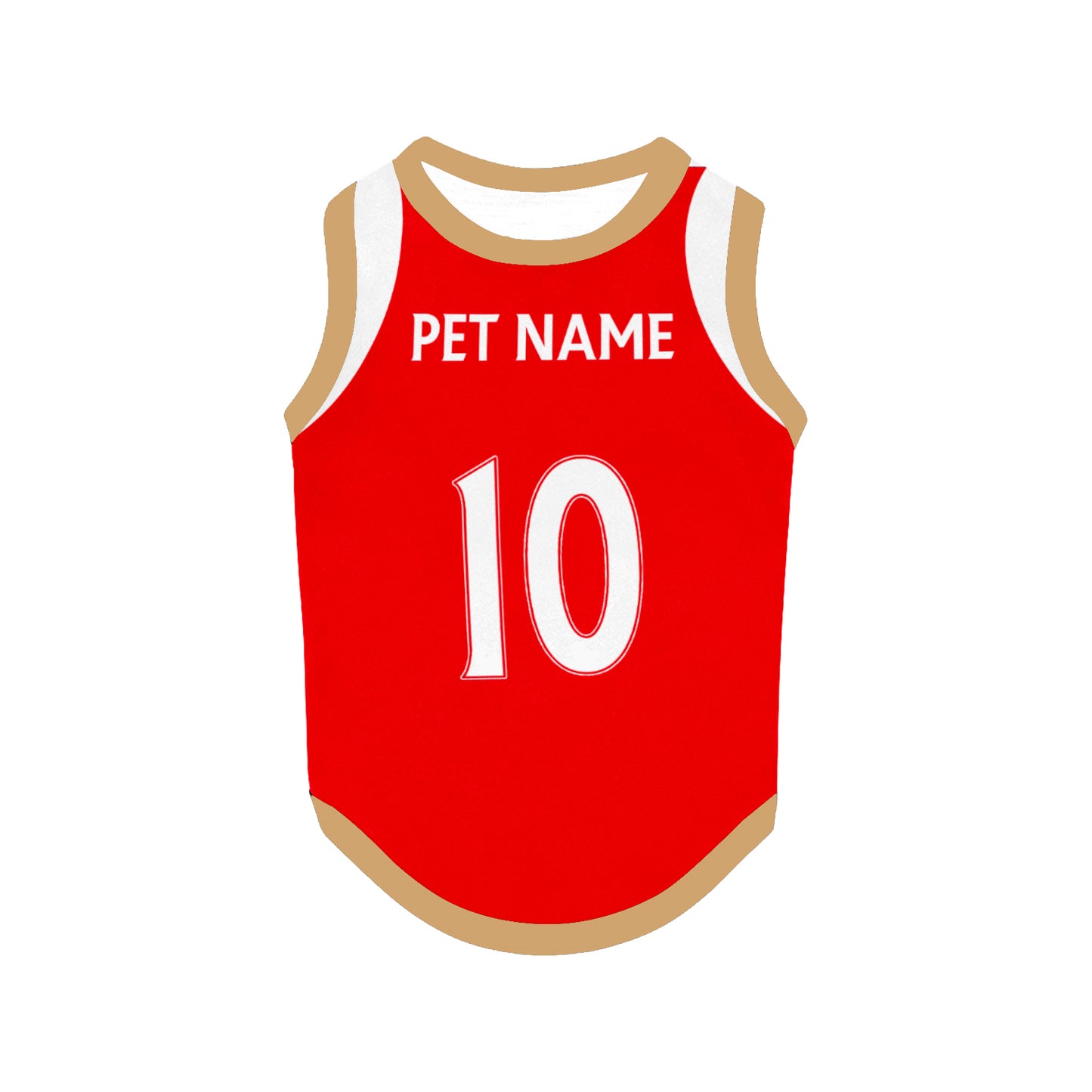 Arsenal - Inspired Personalised Football Tank Top for Dog and Cat Costume (with real FC logo option)