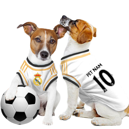 Real Madrid FC Dog Jersey 25/26 - Personalised Football Pet Tank Top (Dog Football Costume and Cat Football Costume Gift)