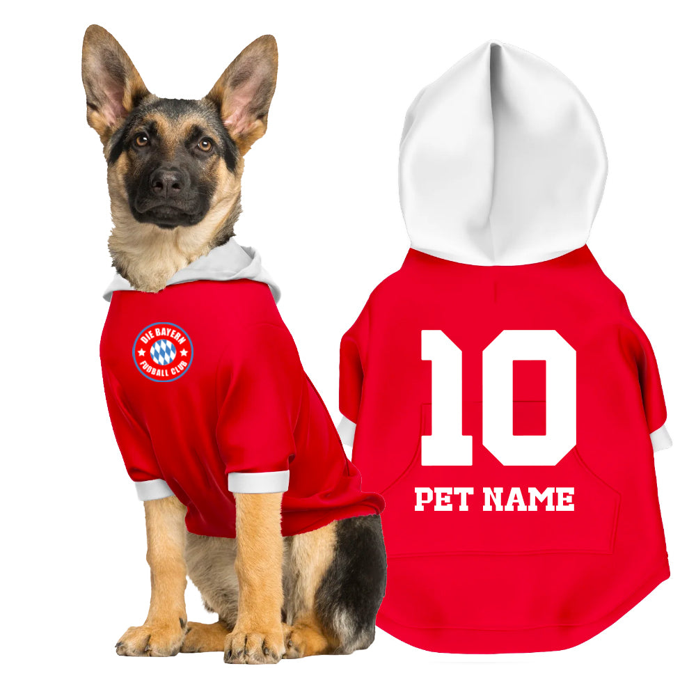 Bayern Munchen FC 25/26 - Personalised Football Hoodie for Dog and Cat Costume (with FC logo option)