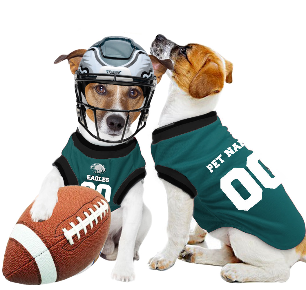 Philadelphia Eagles Dog Jersey Personalised American Football Tank Top for Dog and Cat Costume with real FC logo option