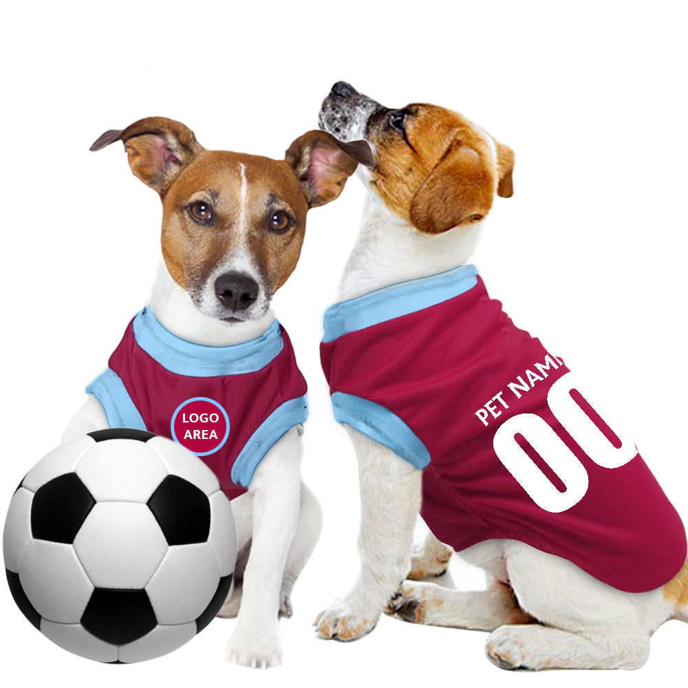 West Ham United FC - Personalised Pet Tank Top 24/25 with original FC logo (Dog Football Costume and Cat Football Costume Gift)