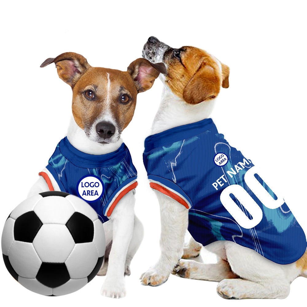 Chelsea Kit FC 24/25 - Personalised Football Tank Top for Dog and Cat Costume (with real FC logo option)