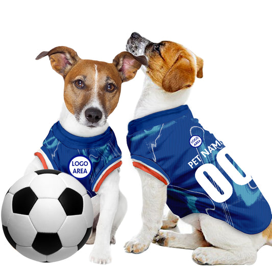 Chelsea Kit FC 25/26 - Personalised Football Tank Top for Dog and Cat Costume (with real FC logo option)