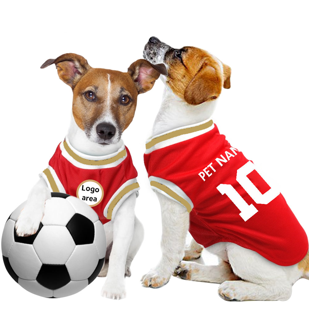 Arsenal - Inspired Personalised Football Tank Top for Dog and Cat Costume (with real FC logo option)
