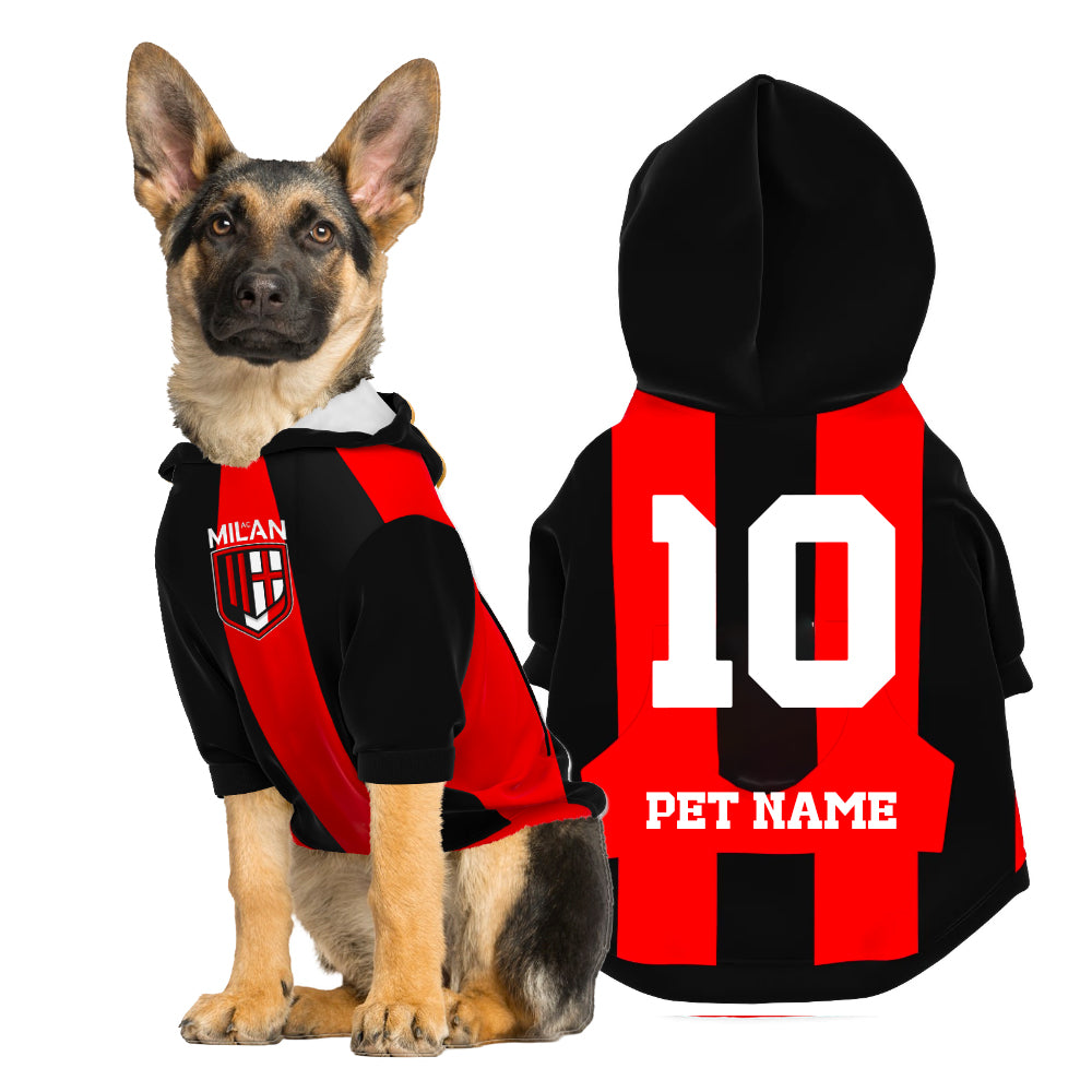AC Milan FC 24/25 - Personalised Football Hoodie for Dog and Cat Costume (with FC logo option)
