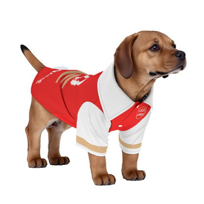 Arsenal FC 24/25 - Personalised Football Jersey Shirt for Dog and Cat Costume (with FC logo option)