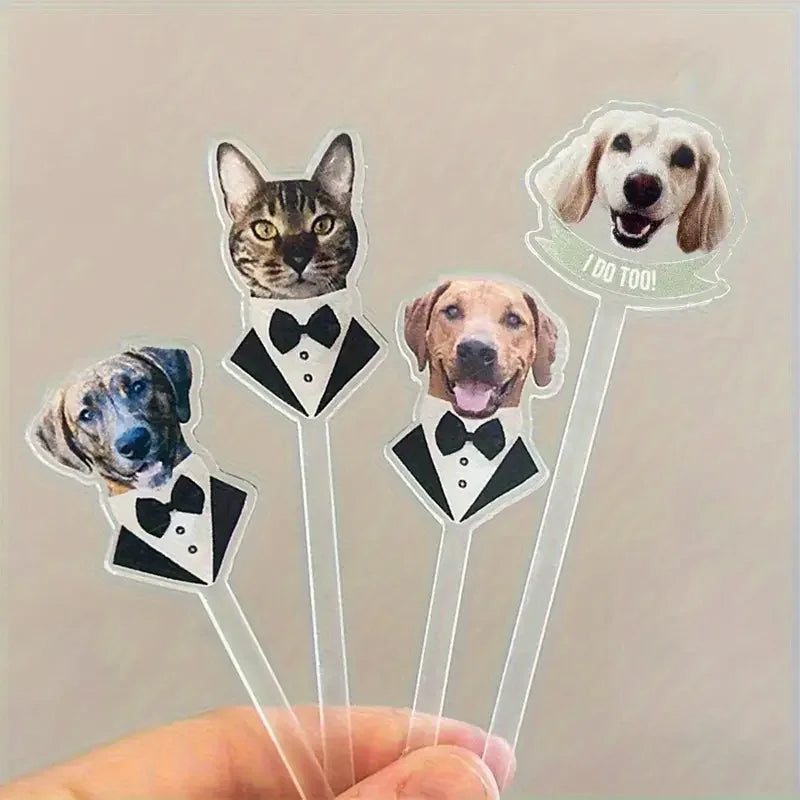 Personalized YOUR Dog Pet Stir Sticks, 2-sided Signature Drink, I Do Too & Dog Of Honor, Wedding Cocktail Stirrers, Wedding Swizzle