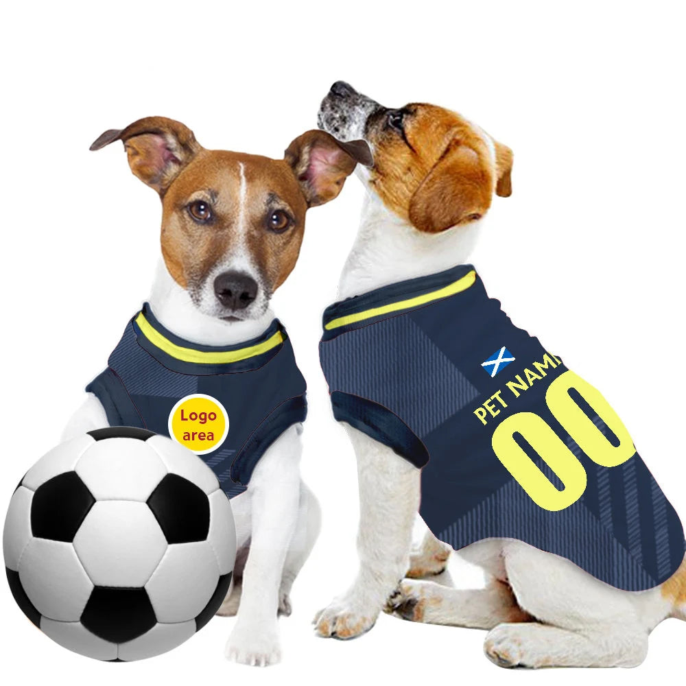 Scotland Football Home Kit 25/26 - Personalised Football Tank Top for Dog and Cat Costume (with real FC logo option)