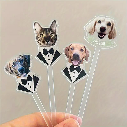 Personalized YOUR Dog Pet Stir Sticks, 2-sided Signature Drink, I Do Too & Dog Of Honor, Wedding Cocktail Stirrers, Wedding Swizzle