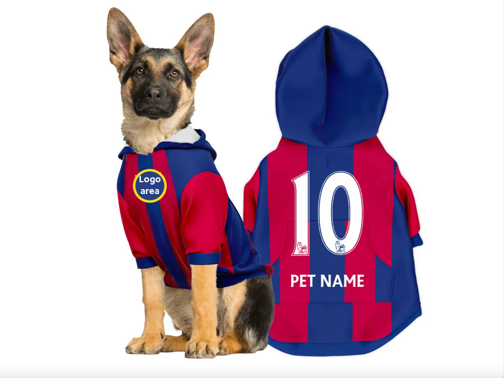 Barcelona FC 25/26 Personalised Football Hoodie for Dog and Cat Costume  (with FC logo option)