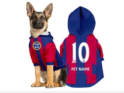 Barcelona FC 24/25 - Personalised Football Hoodie for Dog and Cat Costume (with FC logo option)