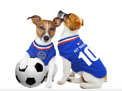 France Home Kit 24/25 - Personalised Football Tank Top for Dog and Cat Costume (with real FC logo option)