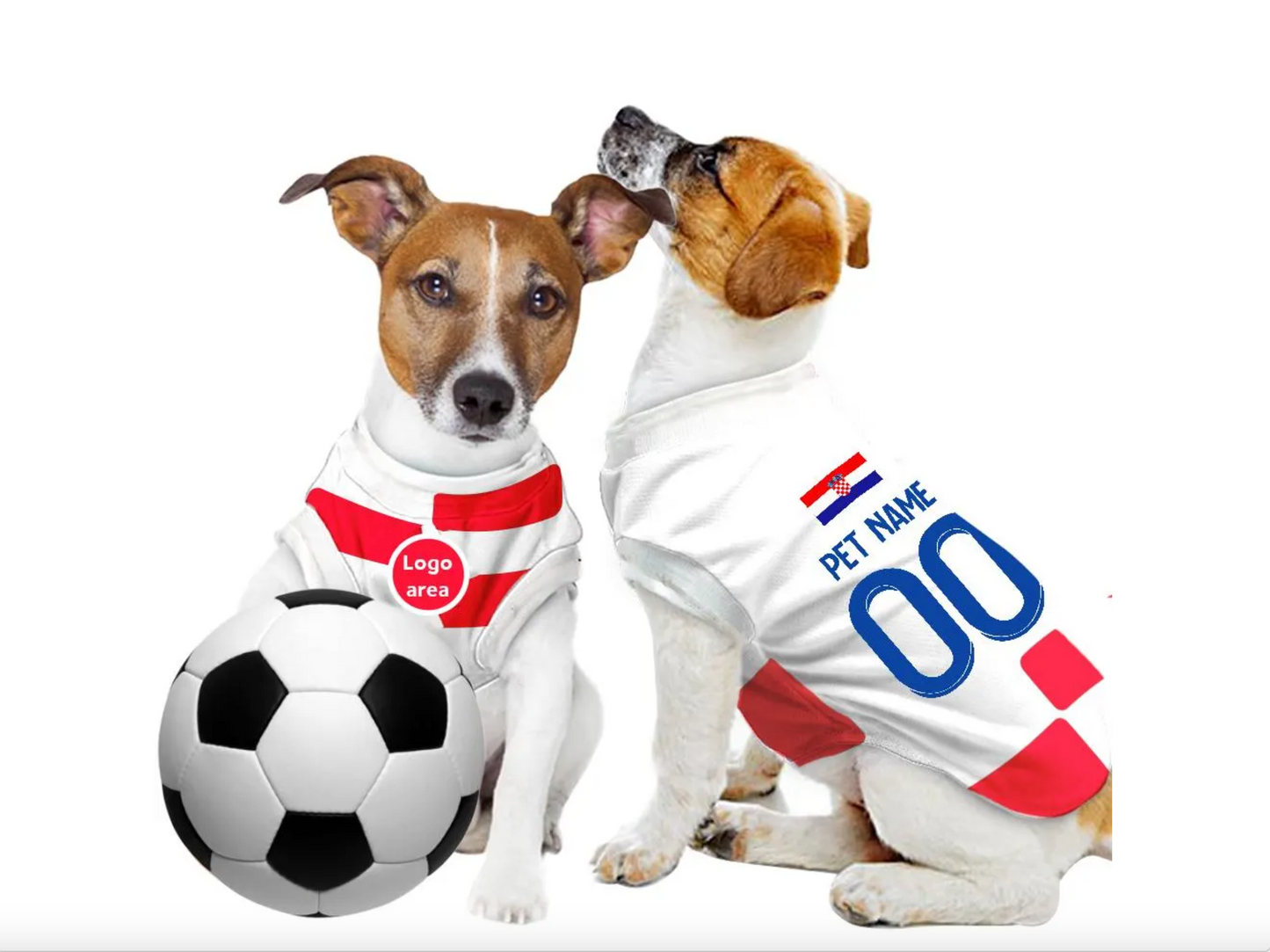 Croatia Home Kit 24/25 - Personalised Football Tank Top for Dog and Cat Costume (with real FC logo option)