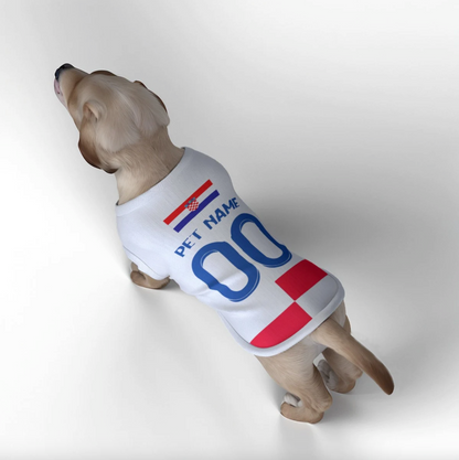 Croatia Home Kit 24/25 - Personalised Football Tank Top for Dog and Cat Costume (with real FC logo option)