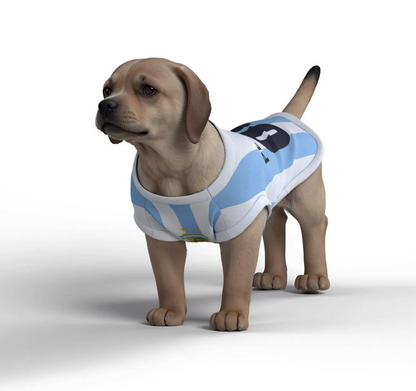 Argentina Football/Soccer Personalised Pet Tank Top with original FC logo (Dog Football Costume and Cat Soccer Costume Gift)