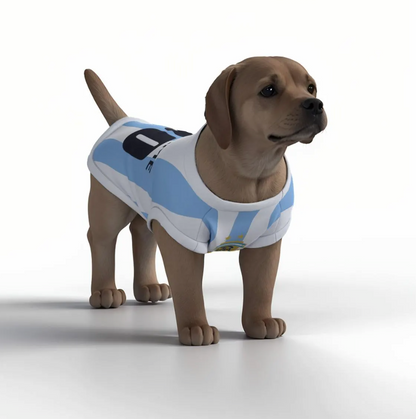 Argentina Football/Soccer Personalised Pet Tank Top with original FC logo (Dog Football Costume and Cat Soccer Costume Gift)
