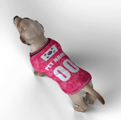South Korea Football Home Kit 25/26 - Personalised Football Tank Top for Dog and Cat Costume (with real FC logo option)