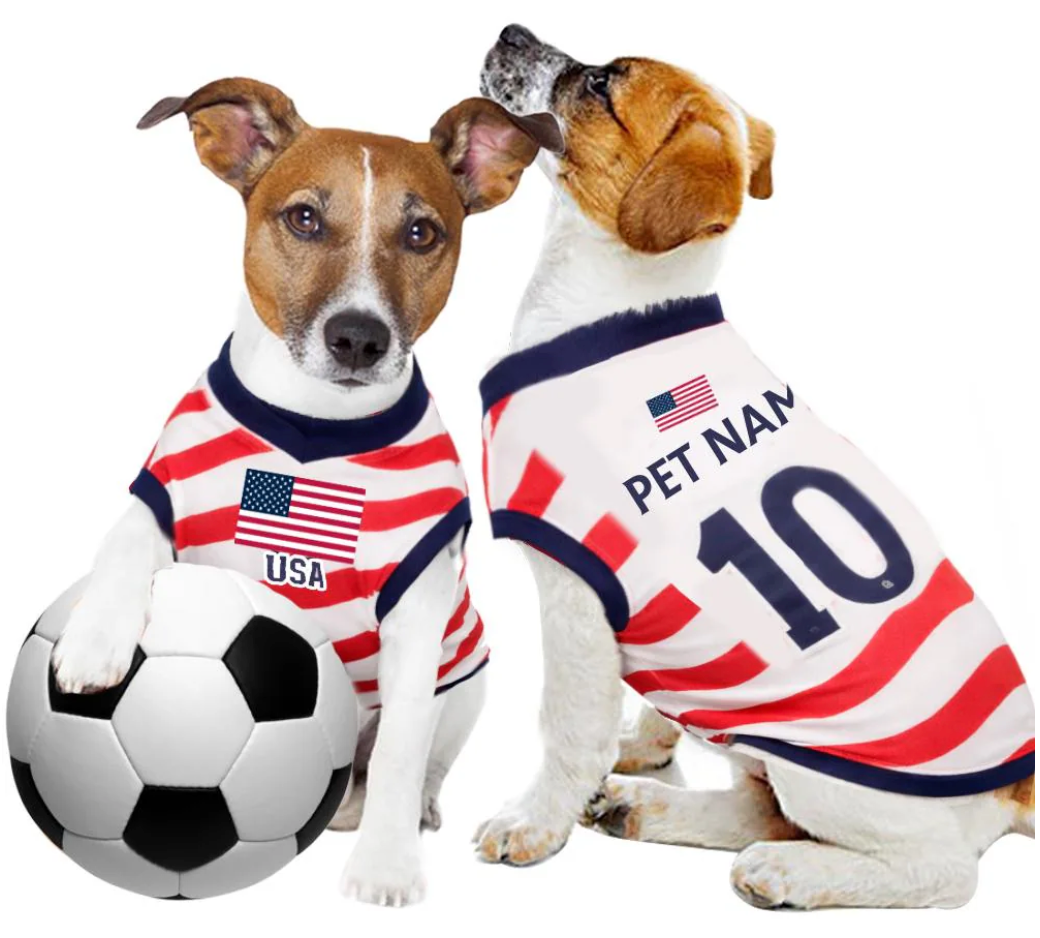 USA Football Home Kit 25/26 - Personalised Football Tank Top for Dog and Cat Costume (with real FC logo option)