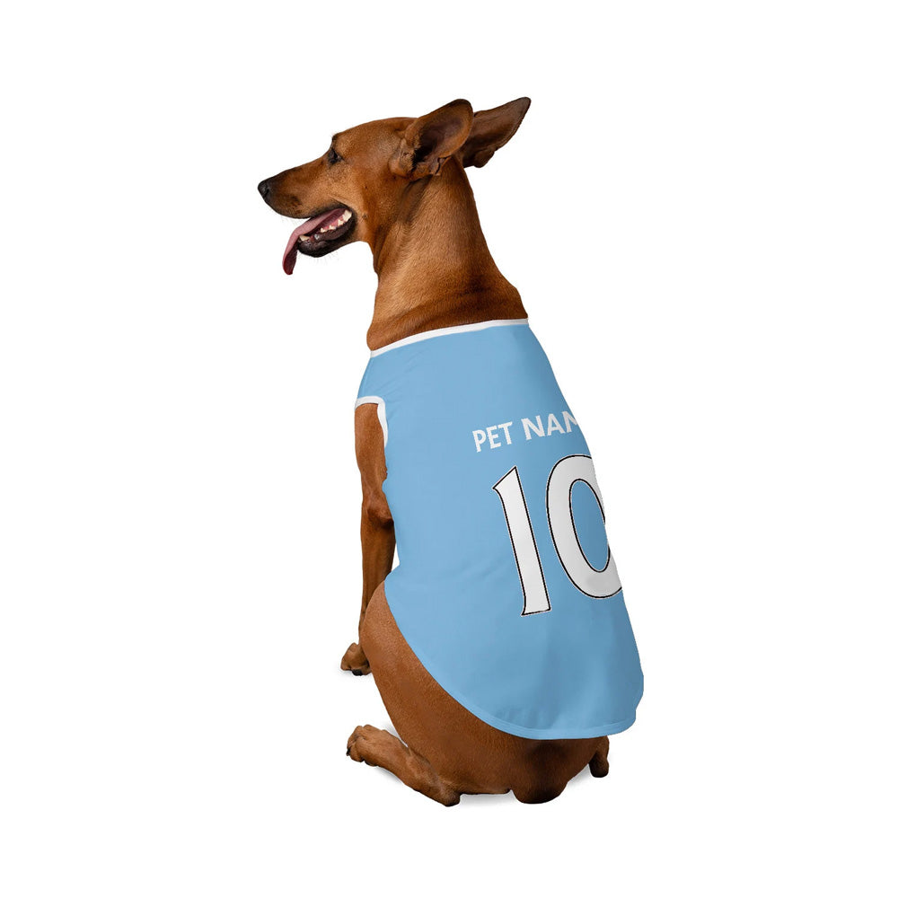 Manchester City FC 24 25 Personalised Football Tank Top for Dog and Cat Costume with original logo option