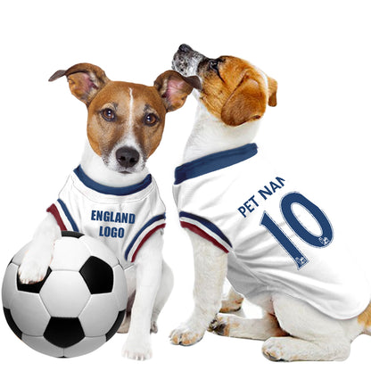 England Football FC Kit 24/25 - Personalised Football Tank Top for Dog and Cat Costume (with real FC logo option)