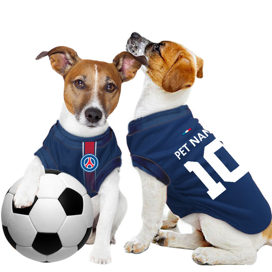 PSG Paris Saint-Germain FC Dog Jersey 25/26 - Personalised Football Pet Tank Top (Dog Football Costume and Cat Football Costume Gift)