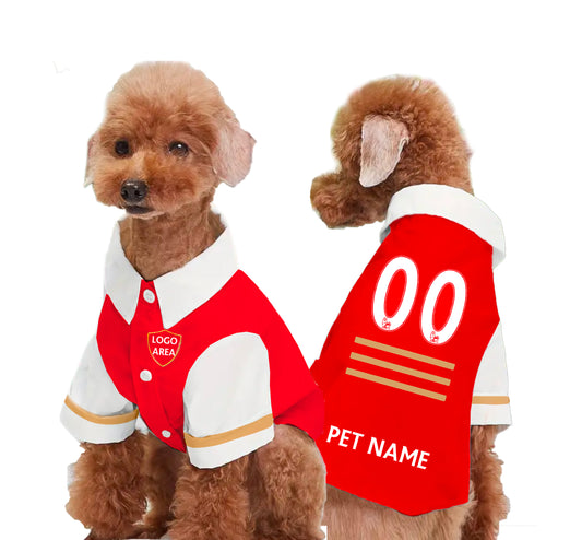 Arsenal FC 24/25 - Personalised Football Jersey Shirt for Dog and Cat Costume (with FC logo option)