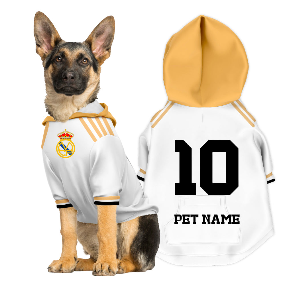 Real Madrid FC 24/25 - Personalised Football Hoodie for Dog and Cat Costume (with FC logo option)