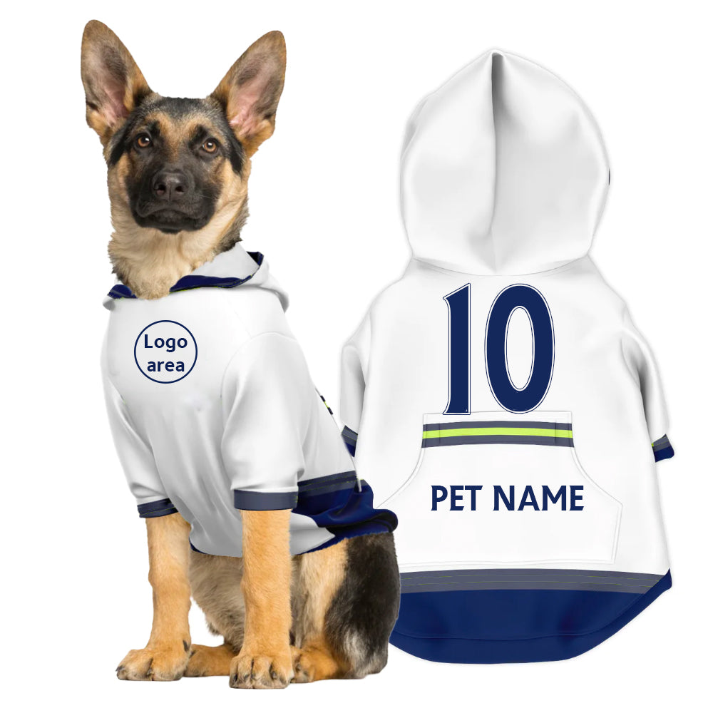 Tottenham Hotspur FC 24/25- Personalised Football Hoodie for Dog and Cat Costume (with FC logo option)